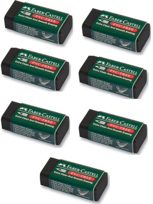 Faber-Castell Siyah Renkli Küçük Boy Silgi 7'li PVC-Free Temiz ve Pürüzsüz Silme