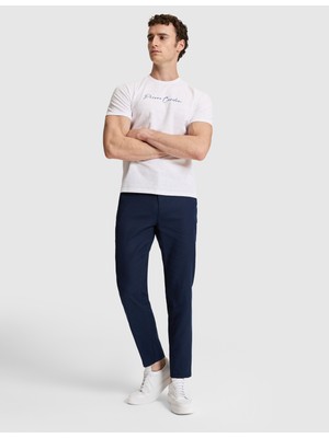 Pierre Cardin Erkek Lacivert Straight Fit Kanvas Pantolon 50320840-VR033