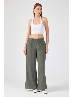 Luvint Kadın Krep Geniş Paça Pantolon