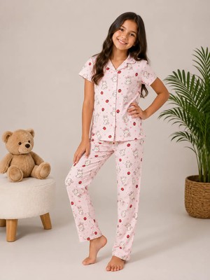Myhanne Desenli Kız Çocuk Pijama Takımı 9927