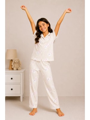 Myhanne Desenli Kız Çocuk Pijama Takımı 9927