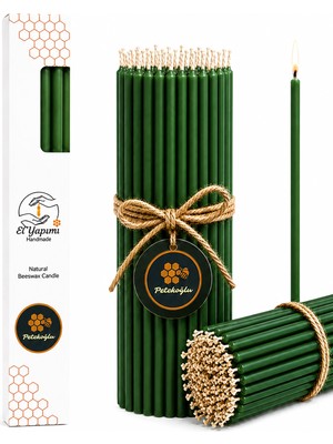 Empressco 15 Adet Yeşil Balçık Balmumu Mumler, Doğal ve Uzun Süreli Kullanım