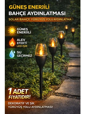 Empressco Solar Bahçe Aydınlatması, Alev Efekti, Yürüyüş Yolu Işıklandırması