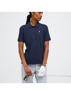 Peak Performance Classic Cotton Polo Kadın Mavi Polo Tişört