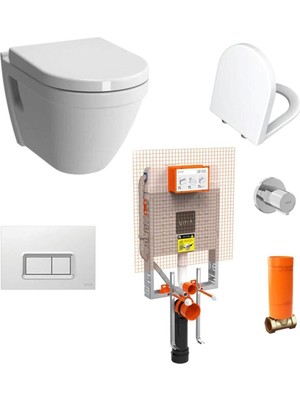 Vitra S50 Asma Klozet Tam Set Yavaş Kapanan Plastik Kapak Özellikli