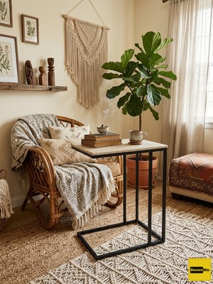 Decoramis Como Rafsız C Sehpa Traverten - C Sehpa - Yan Sehpa