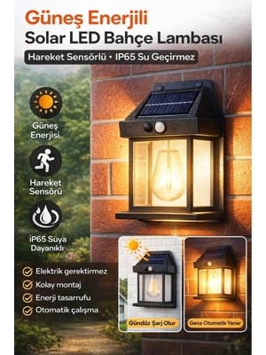 Empressco Enerji Tasarruflu Solar LED Duvar Lambası, Hareket Sensörlü, 3 Mod, Suya Dayanıklı