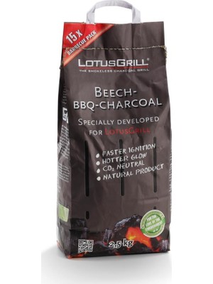 Lotus Grill 2,5 KG Dumansız Mangal Kömürü Kayın Ağacından Yapılmış Özel Ürün
