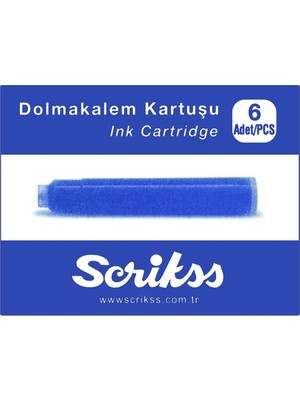 Scrikss Mavi Dolmakalem Kartuş 6'lı Mavi Renk Seçeneği ile Yazı Deneyiminizi Zenginleştirir