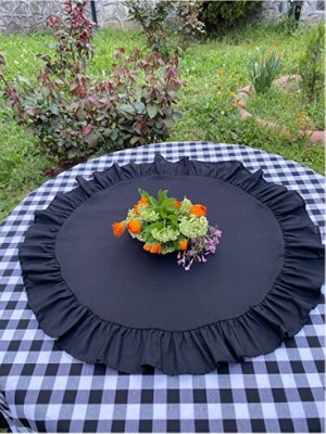 Empressco Fırfırlı Yuvarlak Runner, Pamuk Polyester, 60CM Şık ve Şık Görünüm