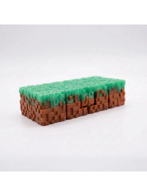ESM 3D Minecraft Temalı Sonsuz Küp - Çim Blok Tasarımlı 3D Baskı Fidget & Stres Oyuncağı