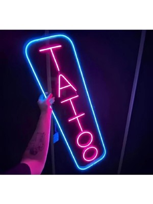 Deccor Evim Tattoo Dövme Neon LED Işıklı Yazı 70CM