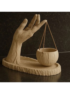 Jeane Home Decor El Figürlü Saksılık Dekoratif Modern El Heykeli Saksı Lüks Masaüstü Biblo Minimalist Ev Ofis Dekoru