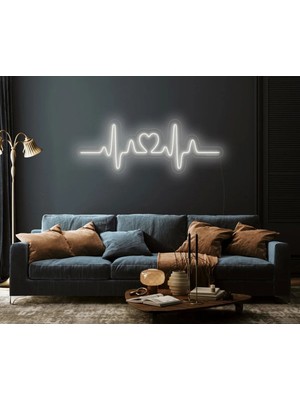 Deccor Evim Ritimli Kalp Kalp Ritmi Neon LED Duvar Aydınlatma