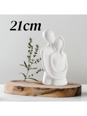Jeane Home Decor 21CM Büyük Boy Sarılan Çift Sevgili Biblo Obje Hediyelik Dekoratif