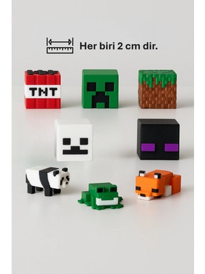 ESM 3D 8 Adet Minecraft Figür Seti
