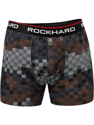 Rockhard Erkek Çamaşır Pamuklu Bel Lastikli Desenli Boxer 5'li Paket