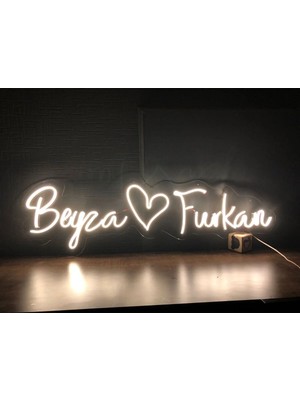 Deccor Evim Nişan Organizasyon Için Çiftlerin Isimli Neon LED Özel Tasarım