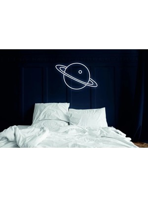 Deccor Evim Uzay Saturn Neon LED Duvar Aydınlatma