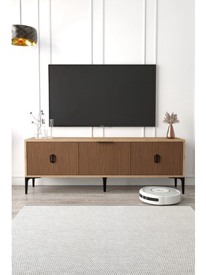 Evmo home 3503 Neva Modern Tasarımlı TV Ünitesi 150 cm 3 Kapaklı Kaplan Sepet Suntalam