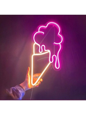 Deccor Evim Ice Cream Dondurma Neon LED Tabela