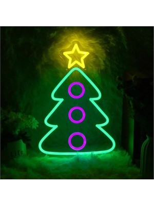 Deccor Evim Yeni Yıl Konsepti Çam Ağacı Neon LED