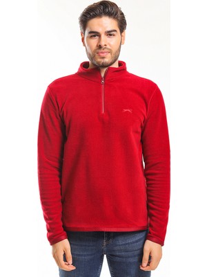 Slazenger SANNE IN Erkek Dik Yaka Fermuarlı Bordo Polar