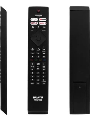 ÖNÇ - PRİME Huayu Philips RM-L1760 Ambilight-Netflix-Prime Video-Youtube-Rakuten Tv Tuşlu LED Tv Kumanda