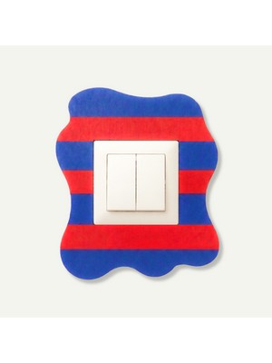 PureText Wavyhaus | Hikari Fluid El Yapımı Priz ve Anahtar Çerçevesi | 20X17CM | Lacivert-Kırmızı