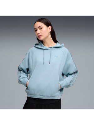 Markali Puma Her Oversized Hoodie Kadın Mavi Sweatshirt 69188647