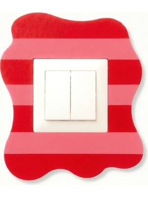 PureText Wavyhaus | Hikari Fluid El Yapımı Priz ve Anahtar Çerçevesi | 20X17CM | Kırmızı-Pembe