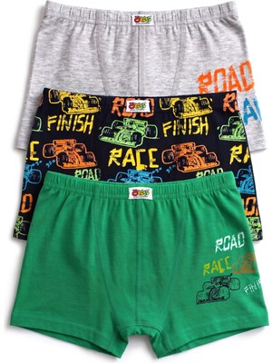 Öts Erkek Çocuk 3’lü Pamuklu Boxer Baskılı Ergonomik Tasarım (7817-3)