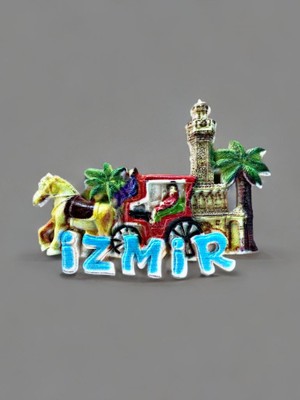 Mundy Izmir Temalı Kabartmalı Polyester Magnet 9cm x 7cm
