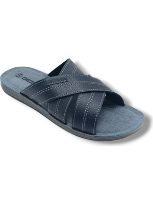 Gezer 14577-26 Deri Anatomik Çapraz 3 Bant Erkek Terlik