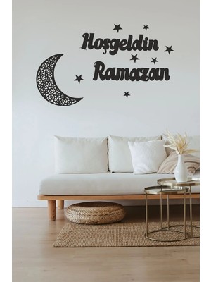 Buççin Online Mağaza  Hoşgeldin Ramazan Ahşap Mdf Set Ahşap Siyah