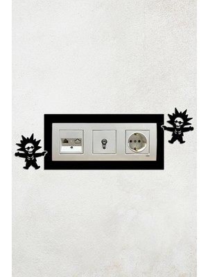 Buççin Online Mağaza  Elektrik Çarpan Çocuk Tasarım 3lü Priz Çerçevesi (Iç Ölçü 22,75X8,4 Cm) Üçlü Dekoratif Priz Susu Ahş