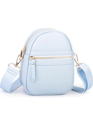 Prettyzys Nas Bag Kadın Mini Telefonluk Postacı Çantası (En : 14 cm ; Boy: 18 cm ) Mavi