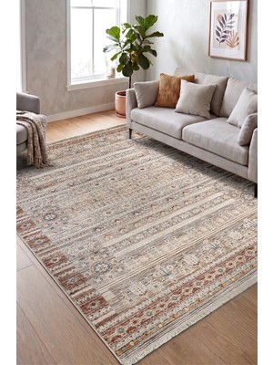 Colore Home Retro Kiremit Etnik Desen Vintage Dokuma Salon Halısı