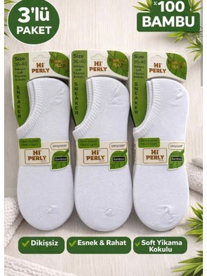 Erka 3'lü Paket Erkek/bayan Sneaker Çorap - Bambu ve Dikişsiz Konfor