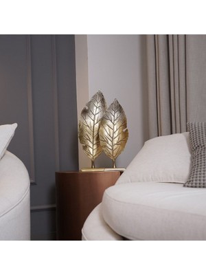 Onemay Dentale Gümüş Gold Büyük Yaprak Dekoratif Obje