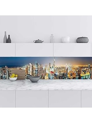 Nacario Mutfak Tezgah Arası Folyo Fayans Kaplama Folyosu Dubai 60X300 cm