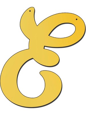 Buççin Online Mağaza  30 cm Pleksi Ayna Baş Harf Gold Akrilik Sarı