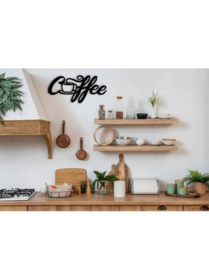 Buççin Online Mağaza  Dekoratif Coffee Bar Ahşap Duvar Yazısı Kahve Köşesi Duvar Süsü Ahşap Siyah