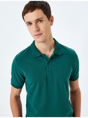 Koton Slim Fit Kısa Kollu Pike Kumaş Pamuklu Polo Yaka Tişört