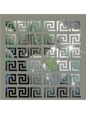 Buççin Online Mağaza  Labirent Bordür Dekoratif Pleksi Ayna (Kendinden Yapışkanlı) GÜMÜŞ7X7CM 40 Adet Akrilik Gümüş