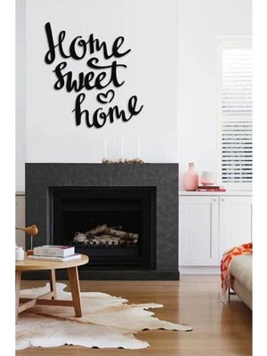 Buççin Online Mağaza  Home Sweet Home Duvar Dekorasyon Ahşap Siyah