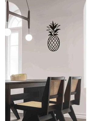 Buççin Online Mağaza  Lazer Kesim Dekoratif Tablo Ahşap Duvar Süsü Ananas Ahşap Siyah