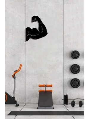 Buççin Online Mağaza  Fitness Gym Ahşap Duvar Dekoru-Spor Salonu Dekoru 50X30 Ahşap Siyah