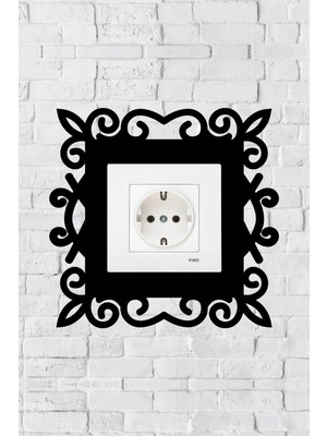 Buççin Online Mağaza  Desen Dekoratif Priz Çerçevesi (Iç Ölçü 8,4x8,4 Cm) Dekoratif Priz - Anahtar Çerçevesi - Duvar Susu