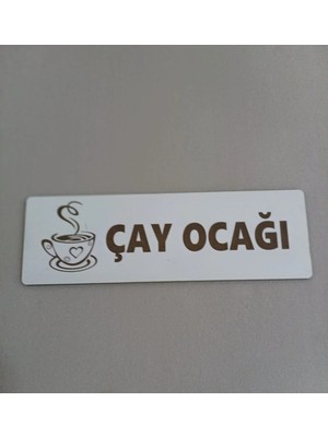 Buççin Online Mağaza  Çay Ocağı Tabelası Ahşap Mdf Dekor Ahşap Beyaz